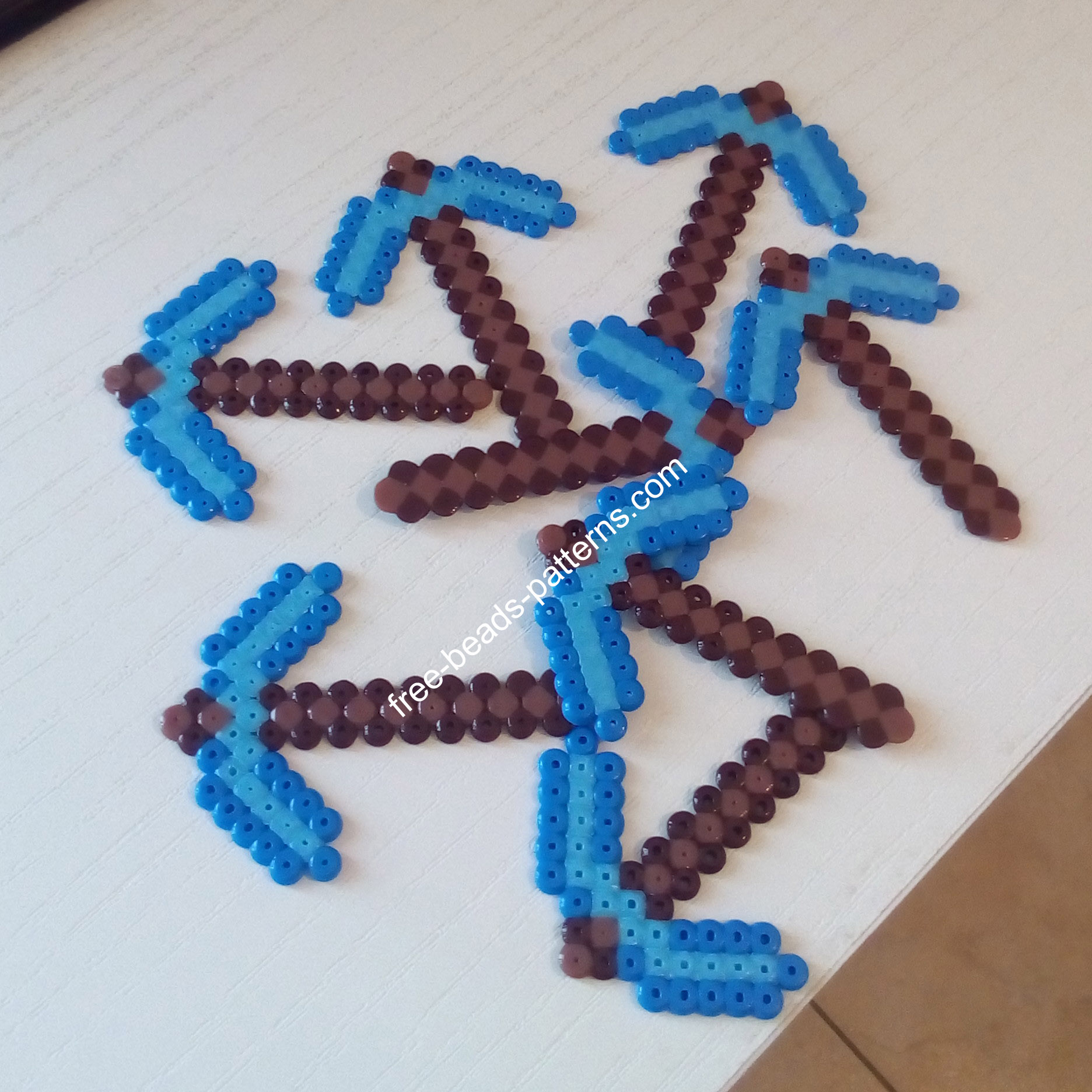 Minecraft diamond pickaxes hama beads perler artkal work photo