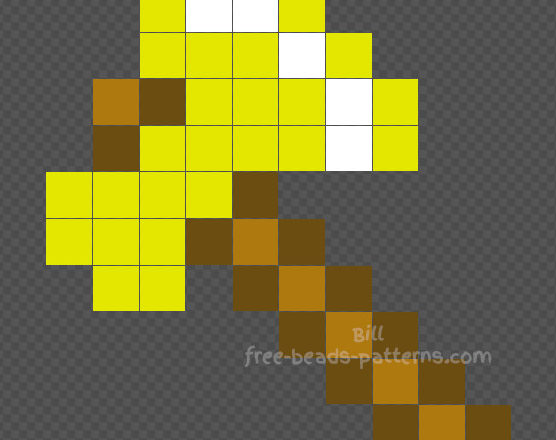 Minecraft golden axe Perler Beads 10x12