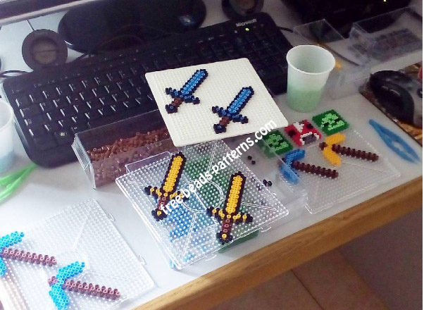 Minecraft hama beads crafts work photo