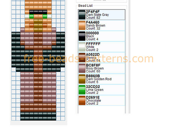 Minecraft villager character free perler beads pattern made with Bead Tool software