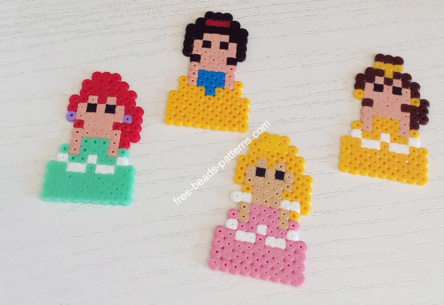 Mini Disney Princesses Hama Beads Perler work photo