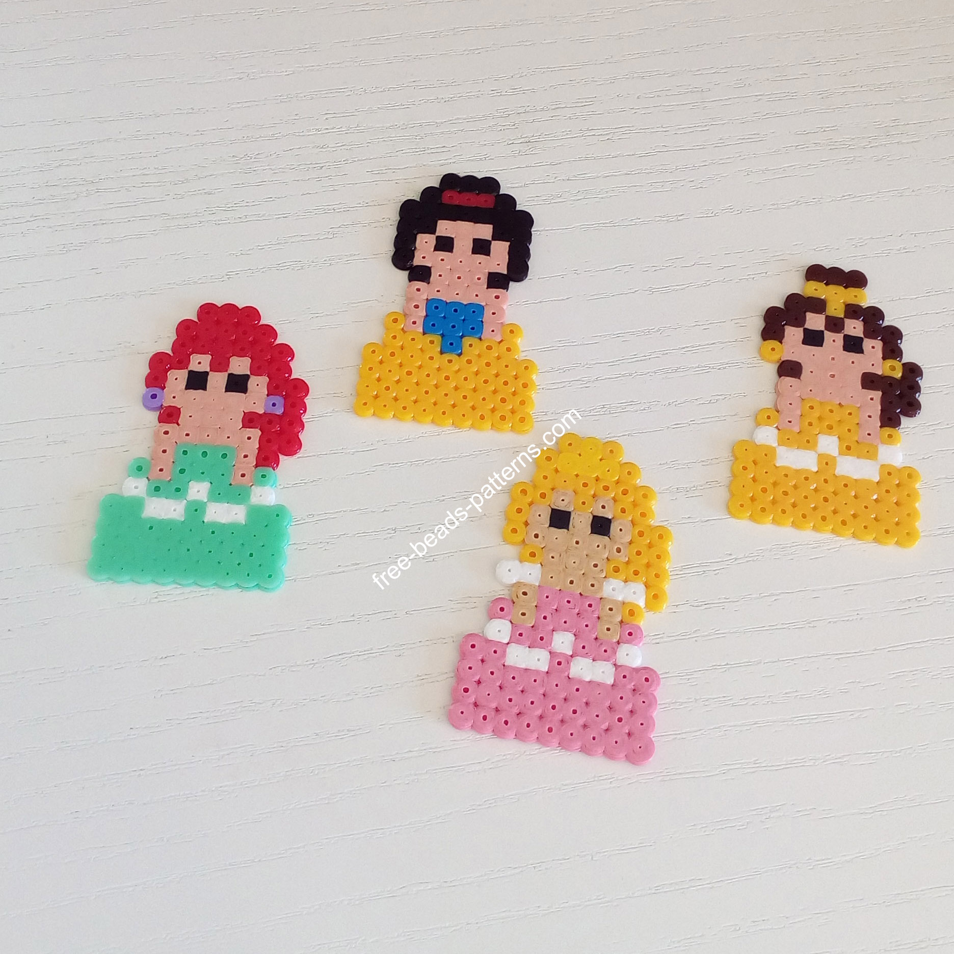 Mini Disney Princesses Hama Beads Perler work photo free perler beads