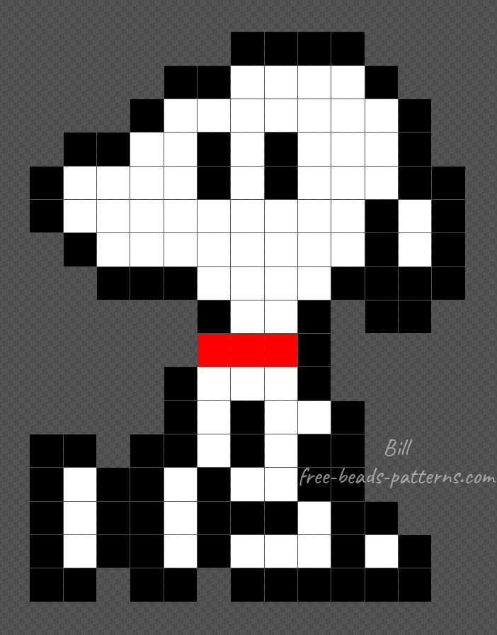 Mini Snoopy free Hama beads pattern 13x17