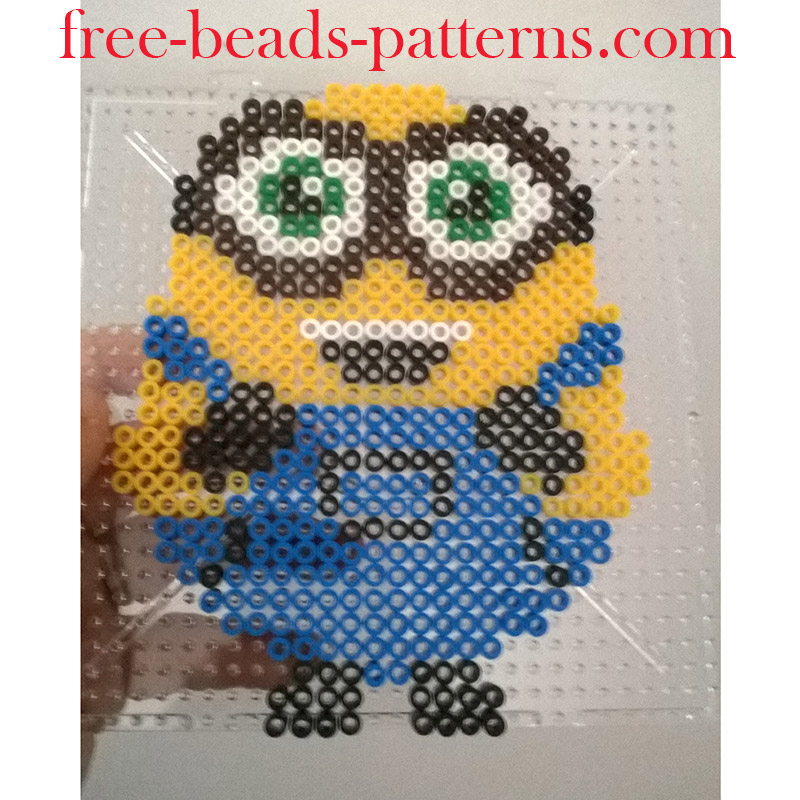 Minion Bob from Minions Despicable Me perler beads finished work photos 1