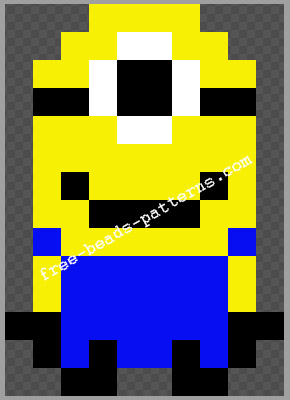 Minions 1 free perler beads sprites pattern