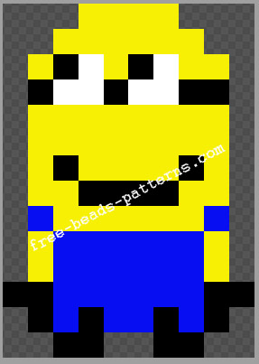 Minions 2 free perler beads sprites pattern