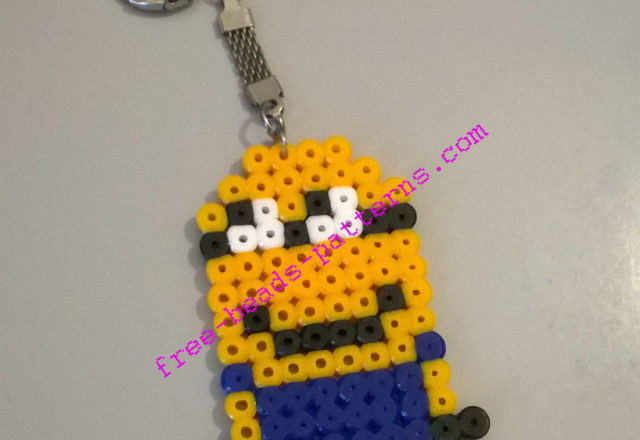 Minions hama beads keychains work photos (2)