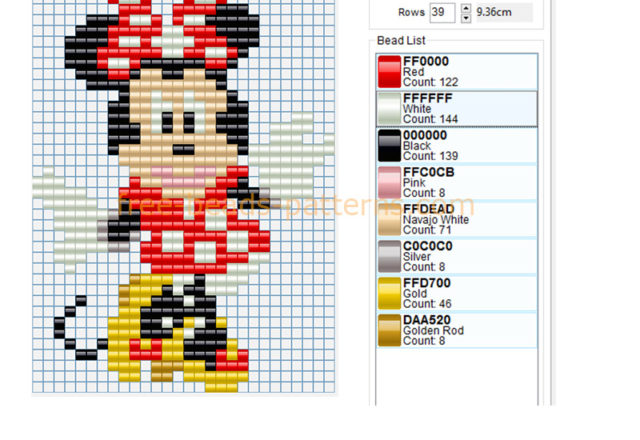 Minnie Mouse Disney free perler beads midi maxi Hama Beads baby toys ideas