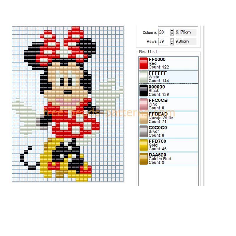 Minnie Mouse Disney free perler beads midi maxi Hama Beads baby toys ideas