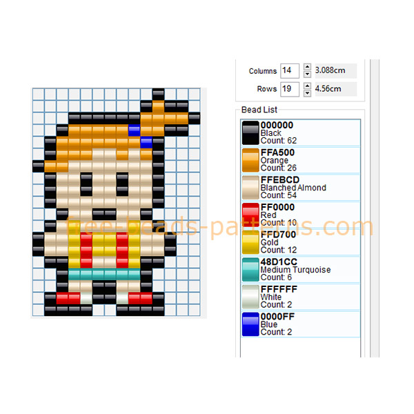 Misty Pokemon cartoon videogame female trainer character free perler beads pattern