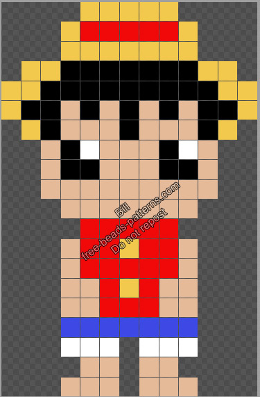 Monkey D Luffy One Piece free hama beads perler beads pattern 13x20jpg