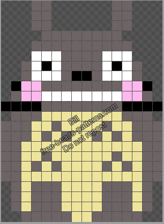 My Neighbor Totoro free perler beads hama beads pattern 16x22