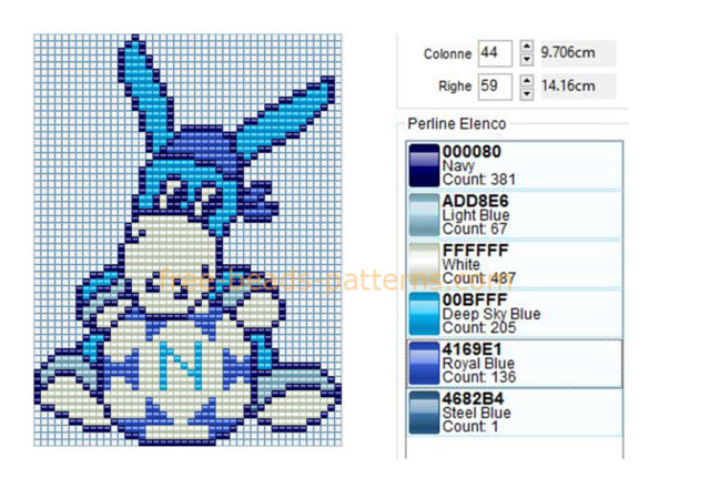 Napoli italian soccer team donkey mascot big size free perler beads pattern