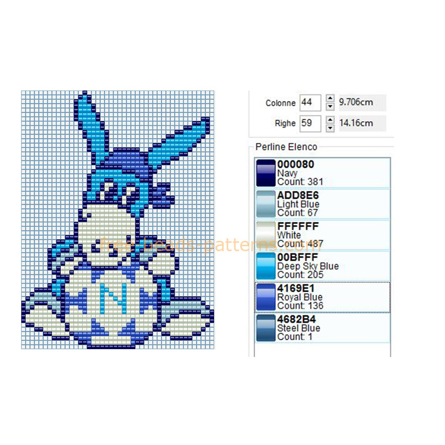 Napoli italian soccer team donkey mascot big size free perler beads pattern