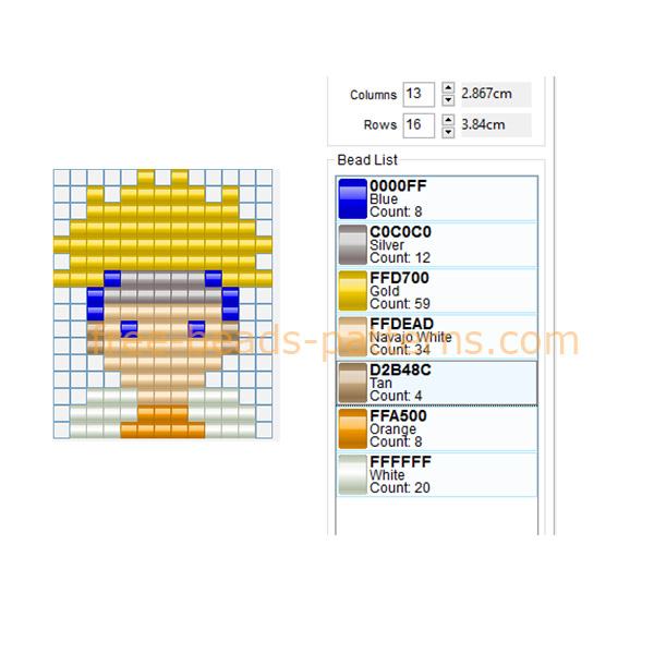 Naruto face manga anime cartoon perler beads pattern Hama Beads diy