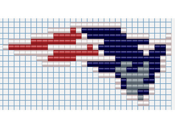 New England Patriots NFL team logo free Hama Beads Pyssla pattern