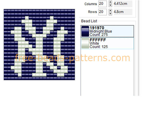 New York Yankees MLB baseball team logo free sprite beads perler beads pattern download