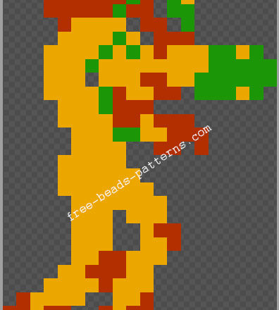 Nintendo NES videogames Metroid free perler beads pattern download