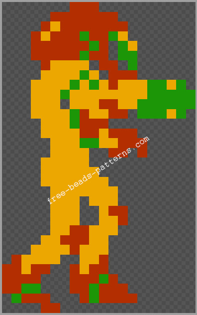 Nintendo NES videogames Metroid free perler beads pattern download