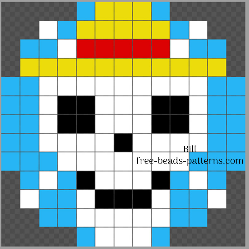 One Piece Logo Hama Beads Perler design 13x13