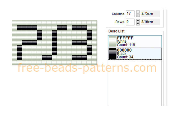 PS3 Play Station 3 logo black and white 17 x 9 perler beads Hama Beads pattern