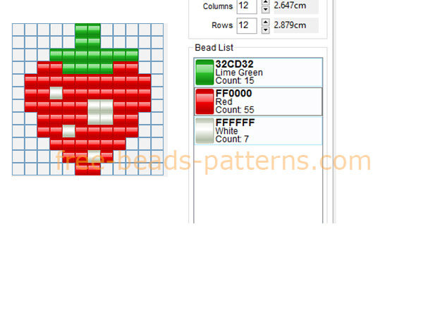 Pacman strawberry free perler beads pattern Hama Beads Nabbi Beads download