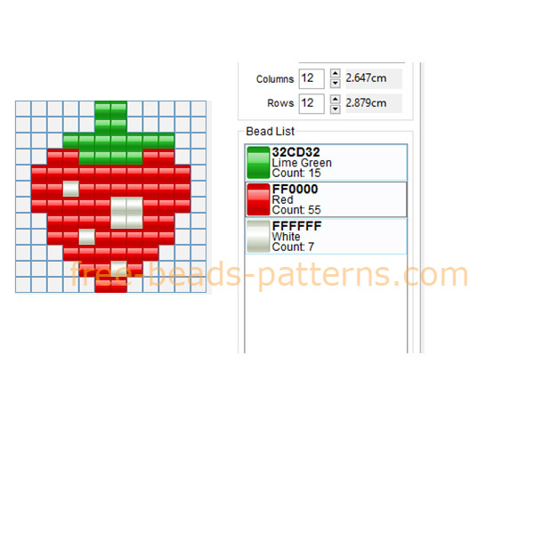 Pacman strawberry free perler beads pattern Hama Beads Nabbi Beads download