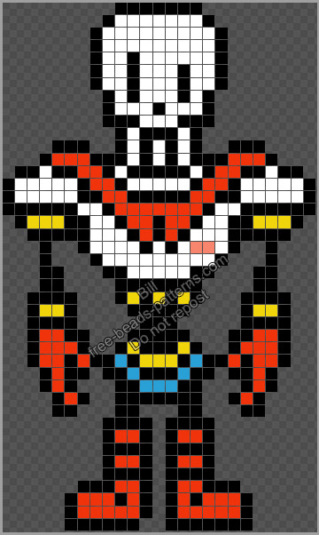 Papyrus Undertale videogame character free Nabbi Artkal pattern 25x42