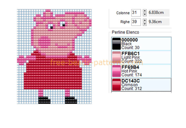 Peppa Pig free perler beads Hama Beads pattern baby toy ideal