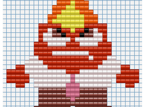 Perler beads Hama Beads Pyssla for children Disney Inside Out Anger