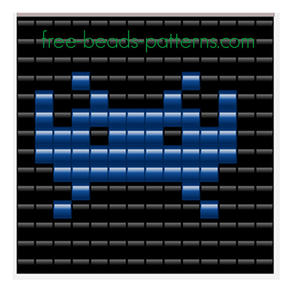 Perler beads Pyssla pattern 80s videogame Space Invaders alien 2 version 2