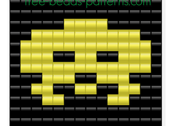 Perler beads Pyssla pattern 80s videogame Space Invaders alien 3 version 2