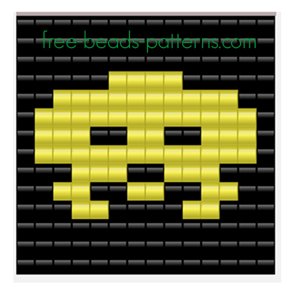 Perler beads Pyssla pattern 80s videogame Space Invaders alien 3 version 2