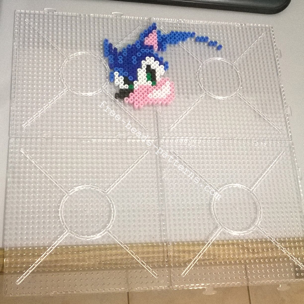 Perler beads hama beads pyssla frame with Sonic work photos (2)