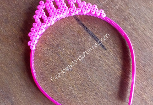 Perler beads headband Princess Crown work photo by Bill