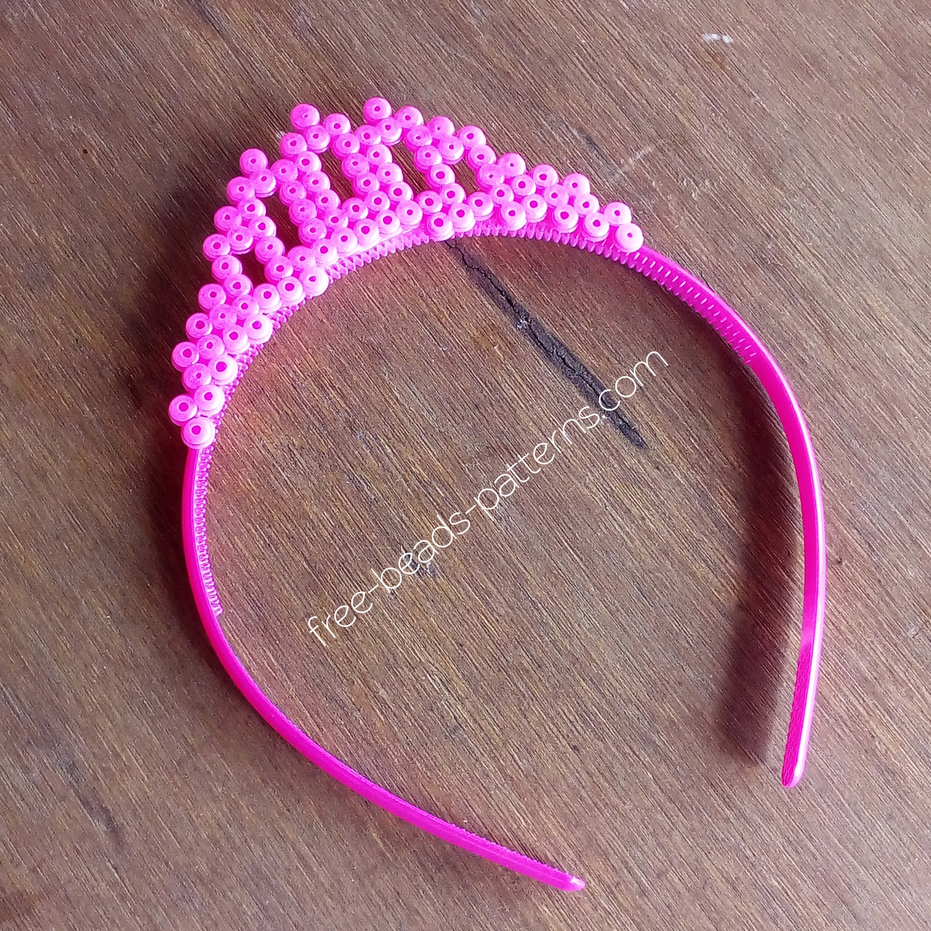 Perler beads headband Princess Crown work photo by Bill