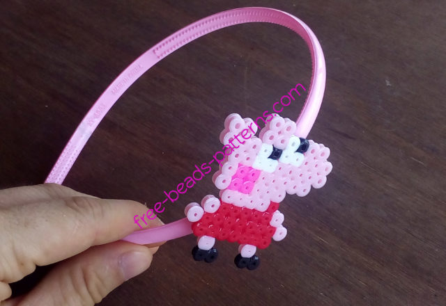 Perler beads headband with Peppa Pig work photos by Bill (2)