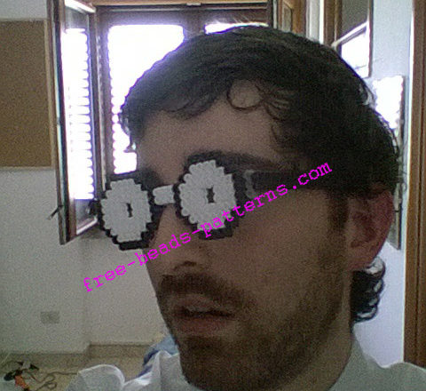 Perler beads iron beads 3D Nerd glasses (2)