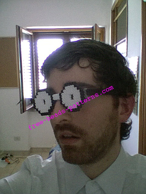 Perler beads iron beads 3D Nerd glasses (2)