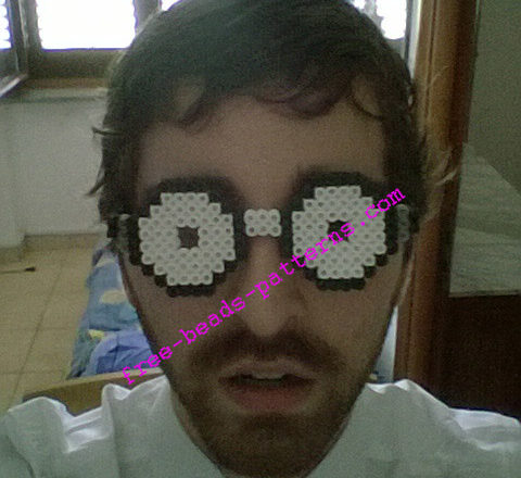 Perler beads iron beads 3D Nerd glasses (3)