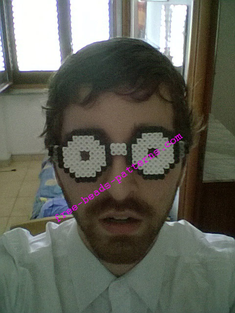 Perler beads iron beads 3D Nerd glasses (3)