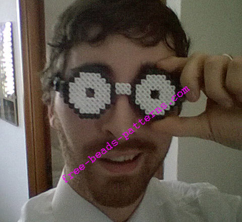 Perler beads iron beads 3D Nerd glasses (4)