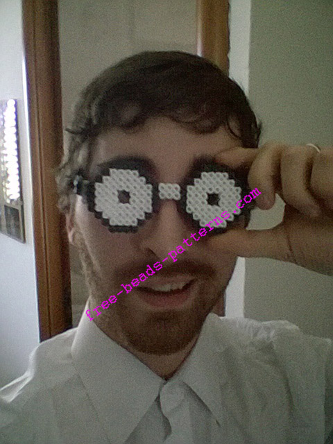 Perler beads iron beads 3D Nerd glasses (4)