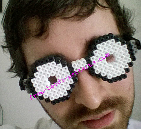 Perler beads iron beads 3D Nerd glasses (6)