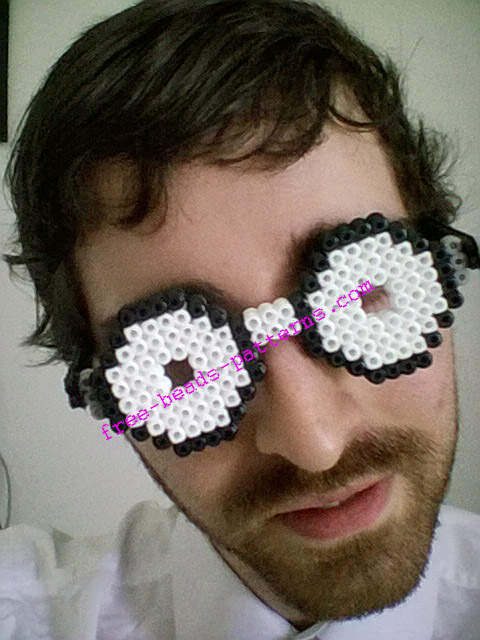 Perler beads iron beads 3D Nerd glasses (6)