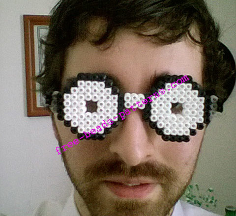 Perler beads iron beads 3D Nerd glasses (7)