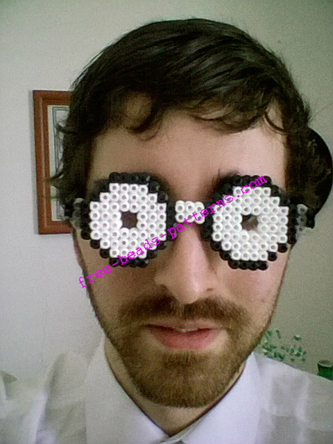 Perler beads iron beads 3D Nerd glasses (7)