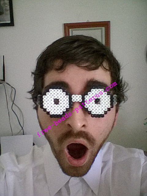 Perler beads iron beads 3D Nerd glasses (8)