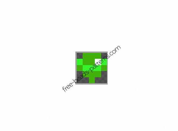 Perler beads ring with emerald free pattern design