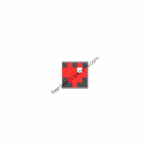 Perler beads ring with heart free pattern design